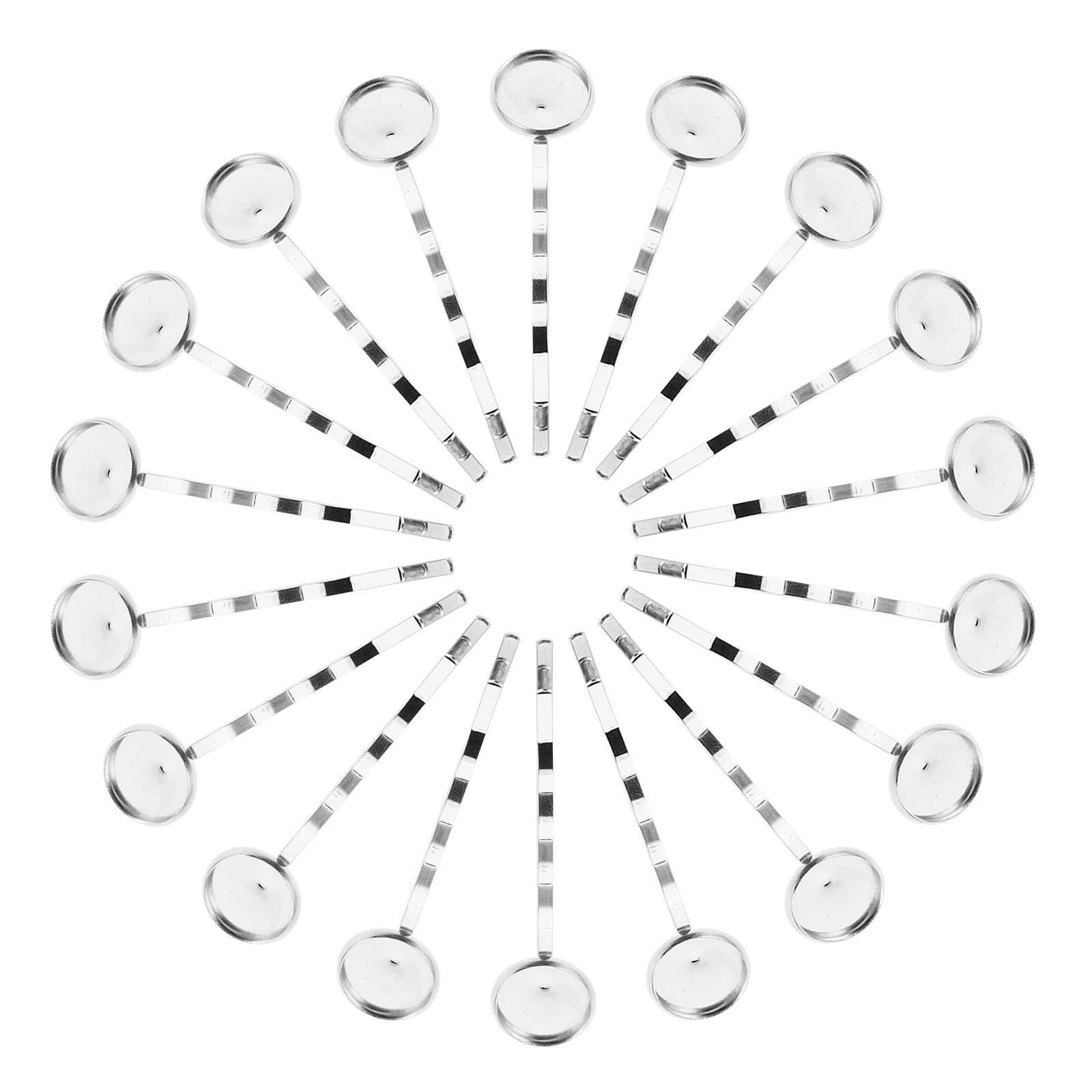 

40 шт. серебряные аксессуары для волос, плоские заколки-бобби, 12 мм, пустой круглый поднос, заколки для волос «сделай сам», ремесленная основа для женщин и девочек, серебряные заколки