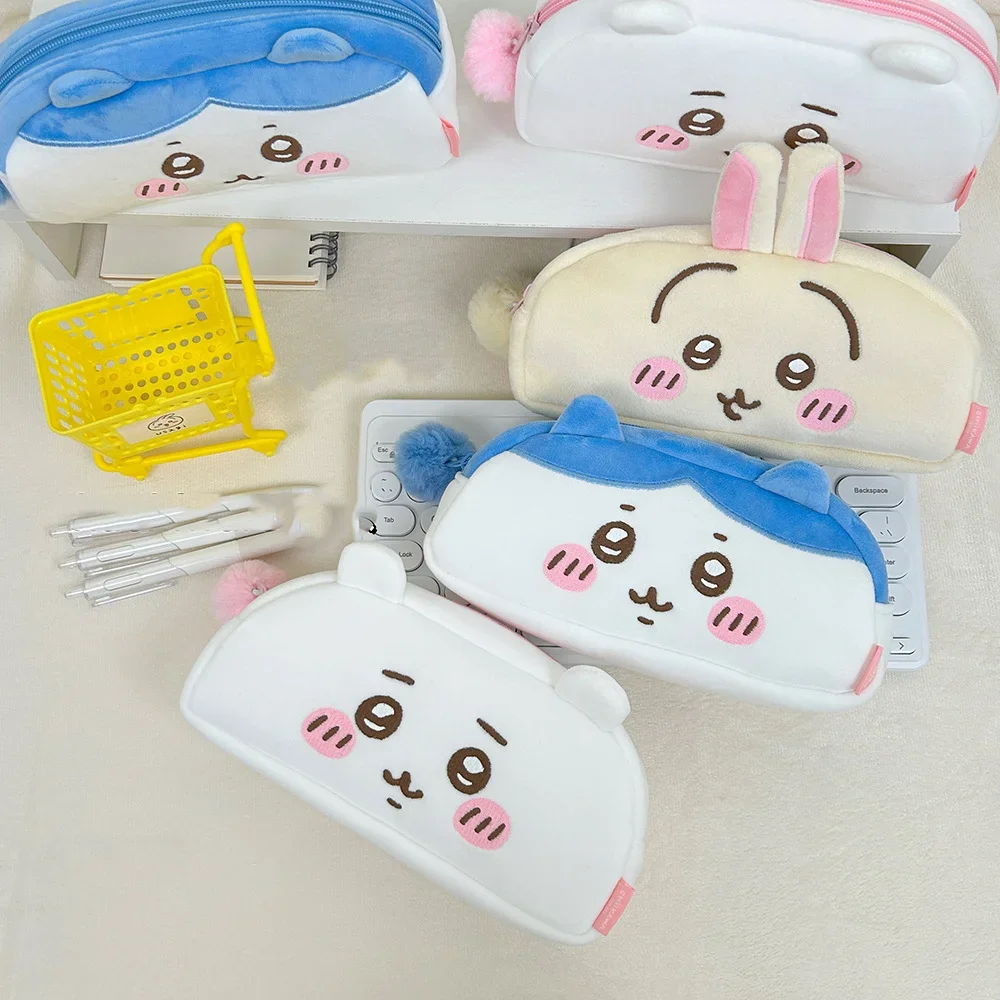 cute Chiikawa pencil case Stationery Box Anime Kawaii Miniso Usagi Hachiware Student Large Capacity Cosmetic bag festival Gifts