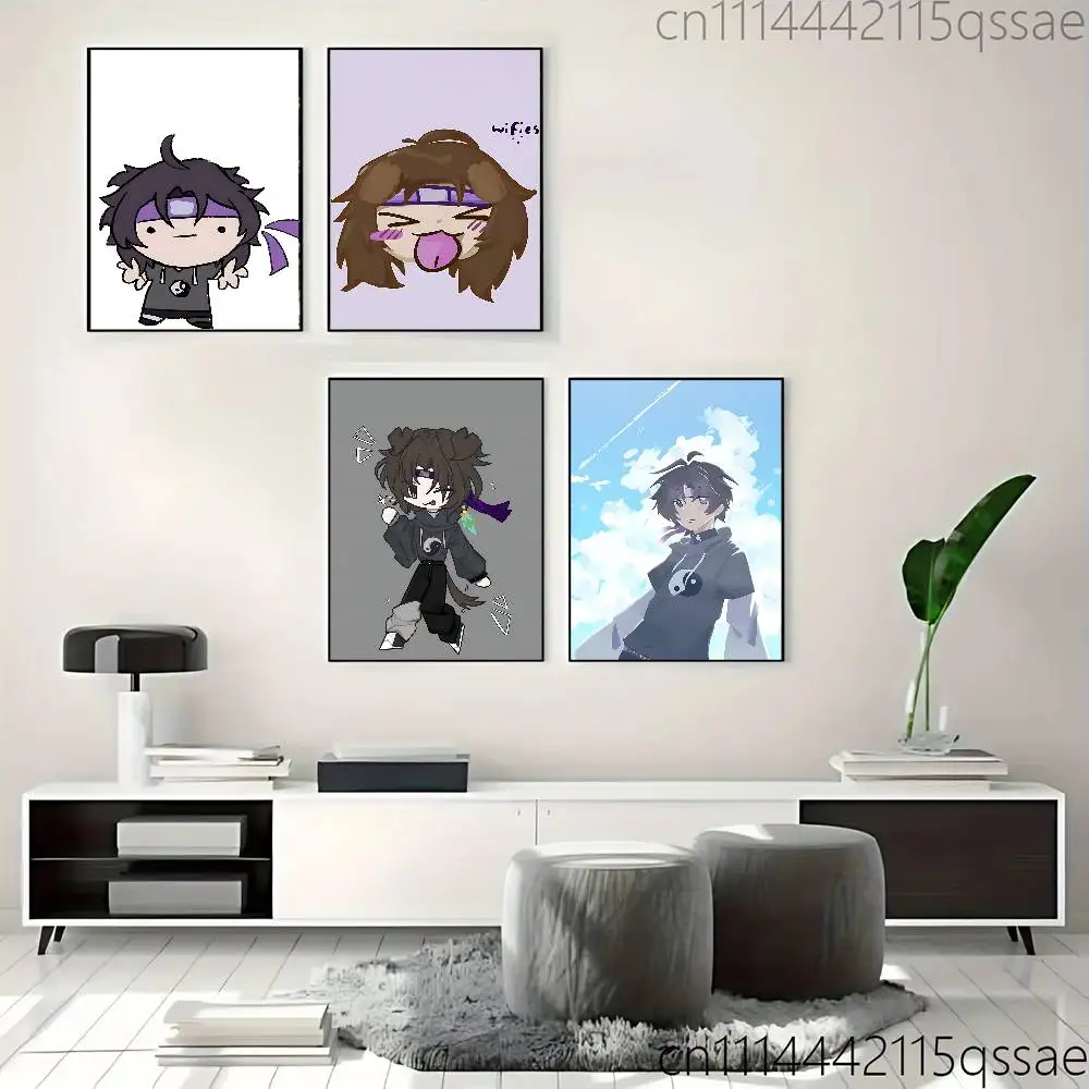 W-Wifies Unstable Rolled Poster Cartoon Wall Art for Nursery Kid Room Playroom Cute Princes Painting Home Room Decor