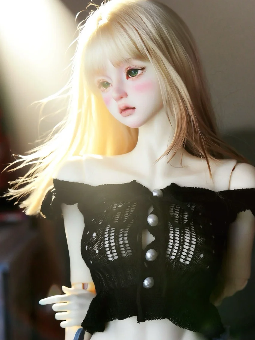 

Knit Top Flared-Sleeve Beauty 1/3 1/4 Pink Blue Doll Blouse BJD Spot Inventory Toys Girls Elegant Black Gifts Doll Accessories