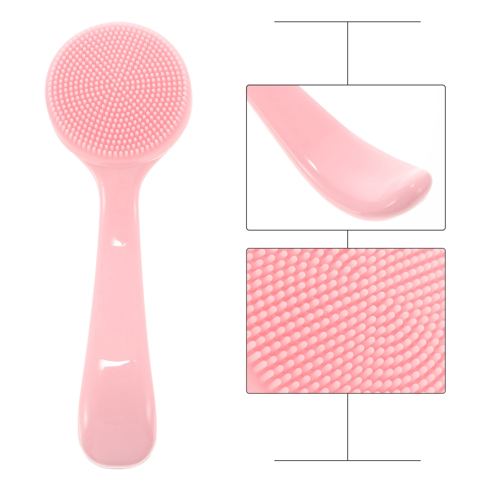 

3pcs Portable Face Brush For Silicone Brush Women Handheld Facial Cleansing Scrubber Deep Cleaning Wash Tool Pink