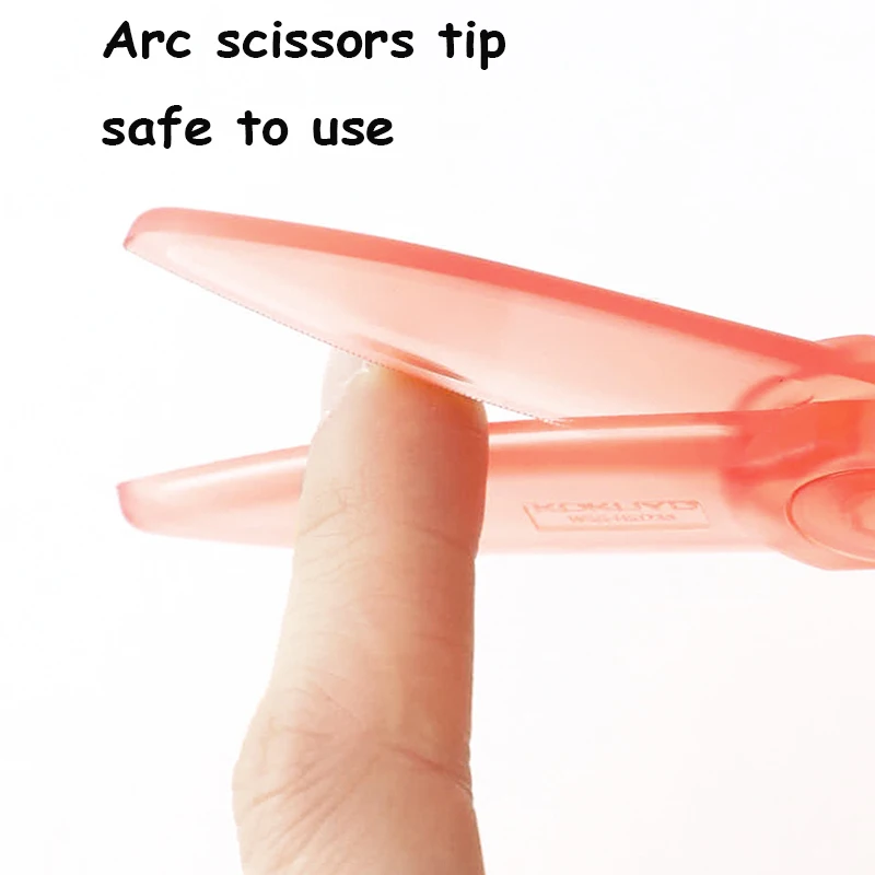 Macaron Color Transparent Resin Student Scissors Children's Handmade Paper-cut Scissors Safe Design for Safe Use