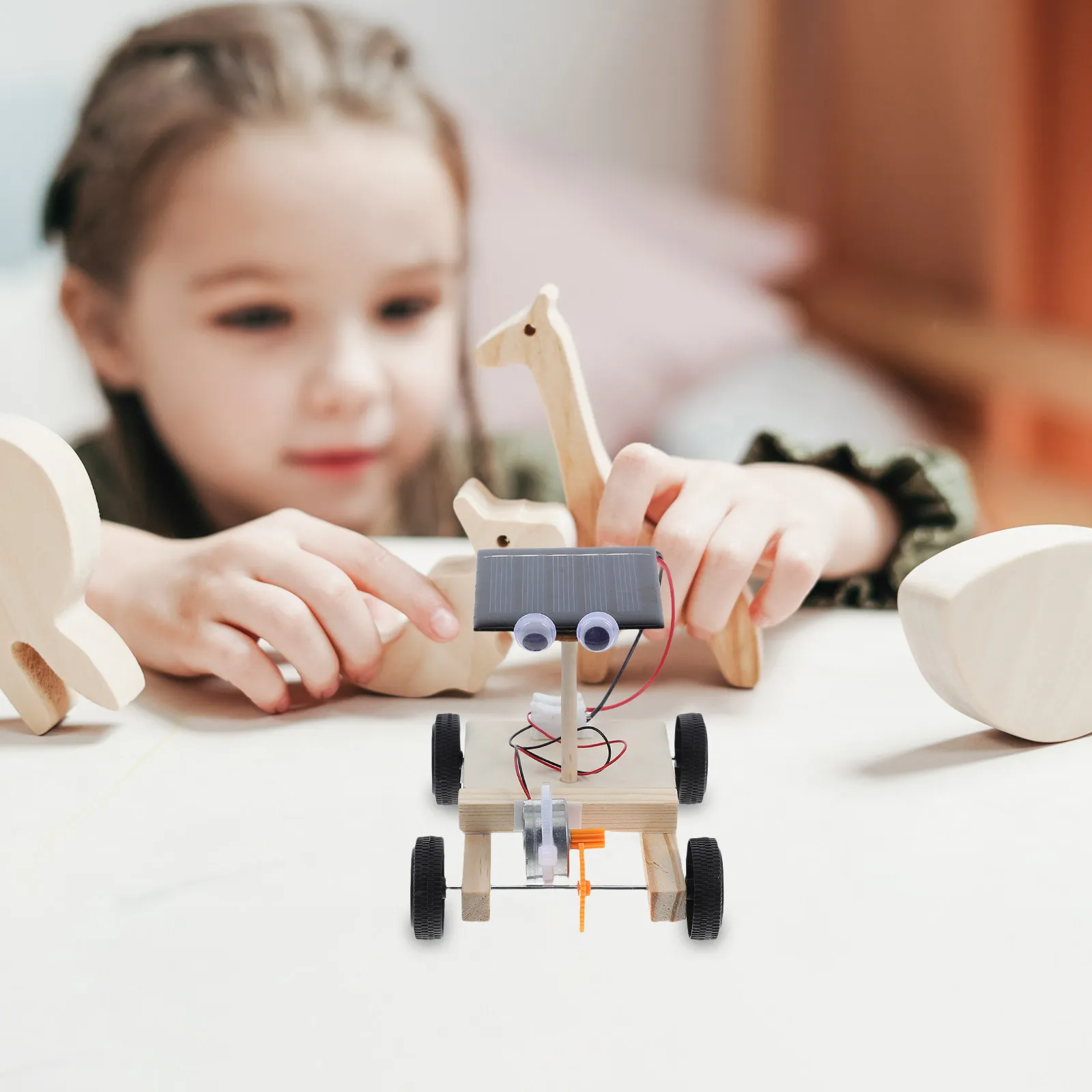 

Solar Powered Mini DIY Wooden Car Assembly Educational Stem Science Kit Creative Kid Gift DIY Solar Car Kid Toys Assembly