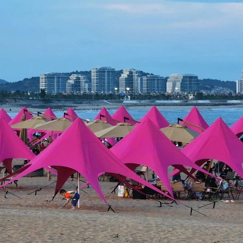 

Scenic photo clock in parasol large canopy camp