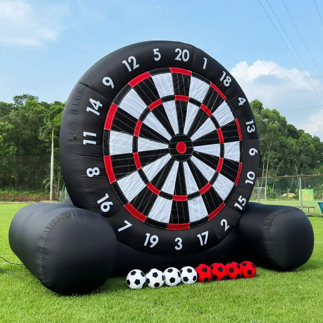 Giant Outdoor Inflatable Soccer Darts Board With Soccer Ball Support Frame For Inflatable Kick Dartboard Sport Game