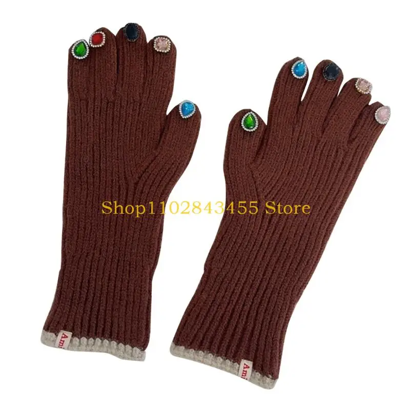 49MC Women Winter Warm Full Finger Gloves Knit Gloves Women  Gloves