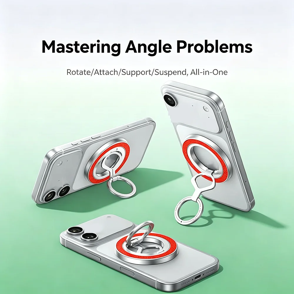 UGREEN Dual-sided Magnetic Phone Ring Holder 360° Rotatable Alloy Stand Portable Bracket for Phone and Car Use view 6