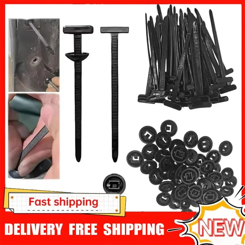 20-100PCS Nylon Universal Cable Tie Buckle Car Fastener Clips Kit Pin Retainer Trim Bumper Rivet Door Trim Panel Clips Repair