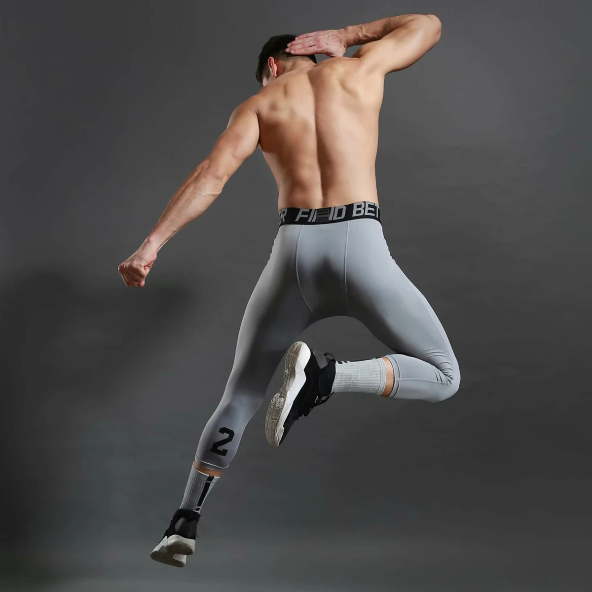 Breathable basketball Fitness capris Men's Quick Dry Running training High elastic compression tight leggings Custom  Kobe logo