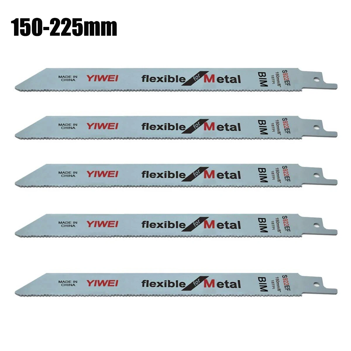 Hojas de sierra recíprocas de metal de alta resistencia, hoja de sierra bimetálica de 150/200/225 mm para corte rápido y recto de metal grueso