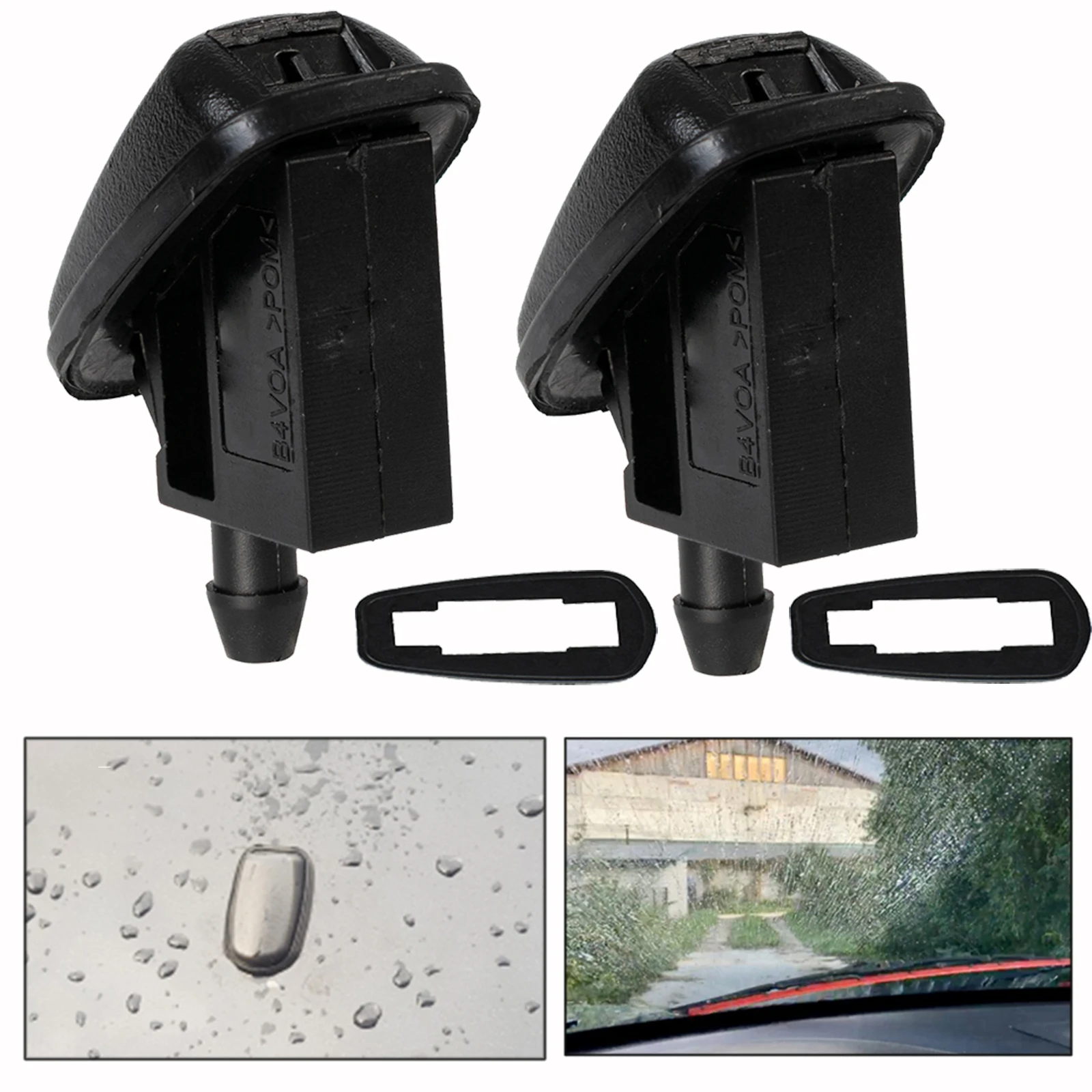Pair Windscreen Window Wiper Washer Spray Nozzle Jet Hood For Mini Cooper One R50 R52 R53 OE: 61667061614 61667061611