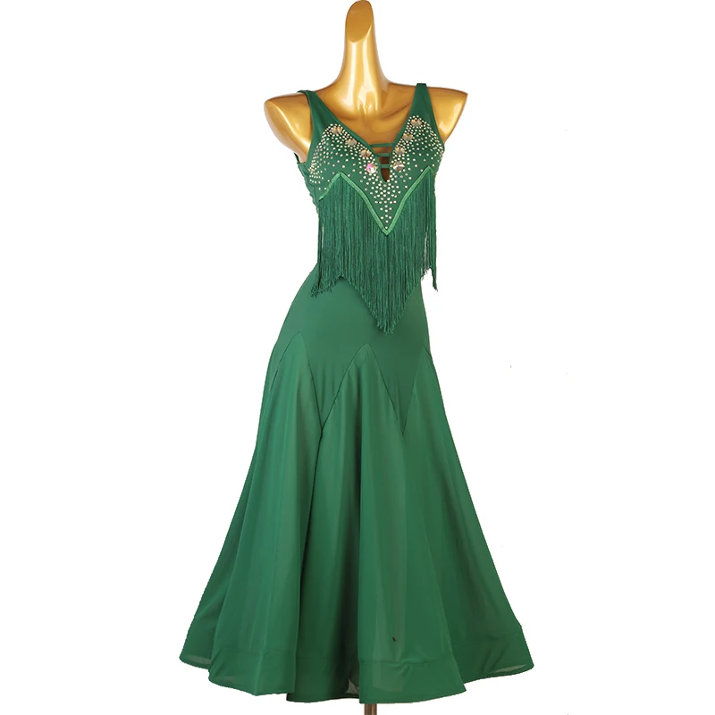 2023 New Ballroom Dance Dress Competition Women Tassel National Standard Modern Tango Costumes Big Swing Waltz Wear Clothes