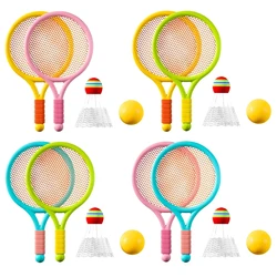 Kids Badminton Rackets Set Lightweight Children Tennis Badminton Toy Children Tennis Racquets With Balls For Family Game