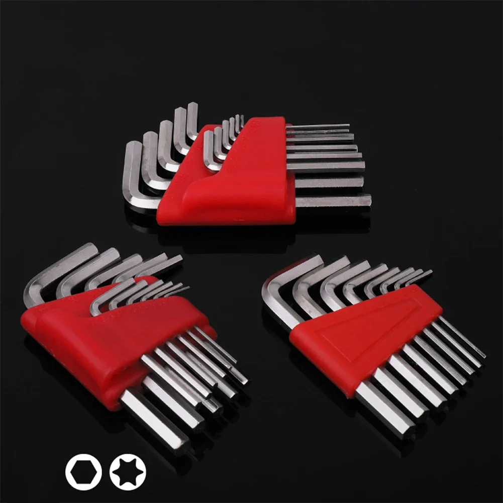 Short Hex Key Set, chave sextavada, chave métrica, Polegada, tamanho L, conjunto de ferramentas chave, fácil de transportar, hardware de bolso, 5 pcs, 8 pcs, 11 pcs