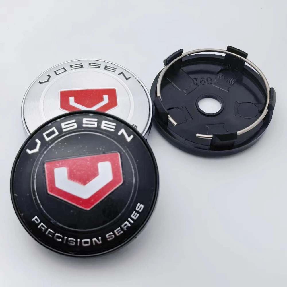 4pcs 60MM VOSSEN Emblem Badge Car Wheel Center Caps Hub Dust Cap Wheels Hubcaps Rim Cover Replacement Car Accessories