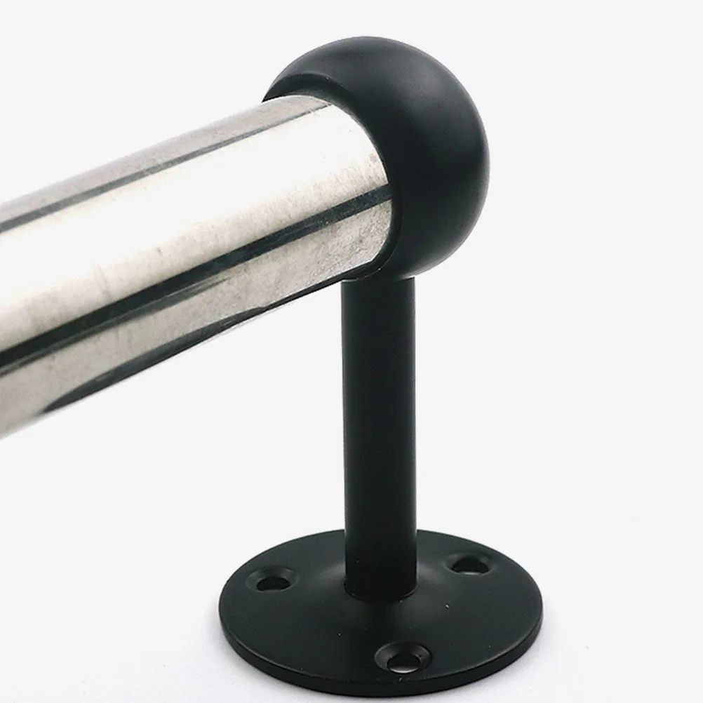 

Brackets Shower Curtain Rod Rods Holder Adjustable Heavy Duty Black Stainless Steel