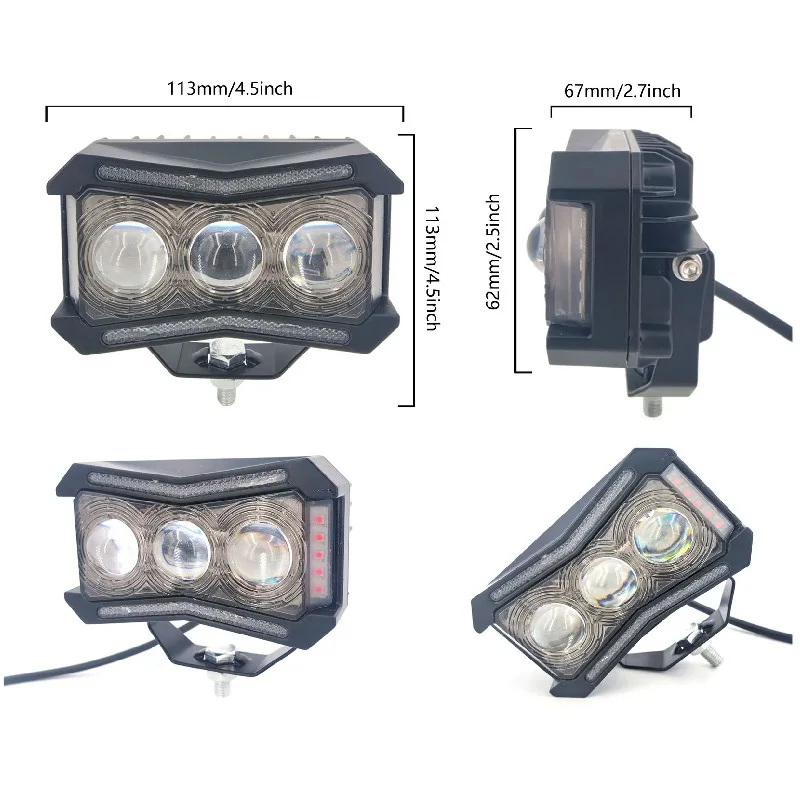 

SAAR Hot Selling Eye RGB Three-Bead Headlight Lens Flashing Suitable Motorcycles Off-Road LED Headlight