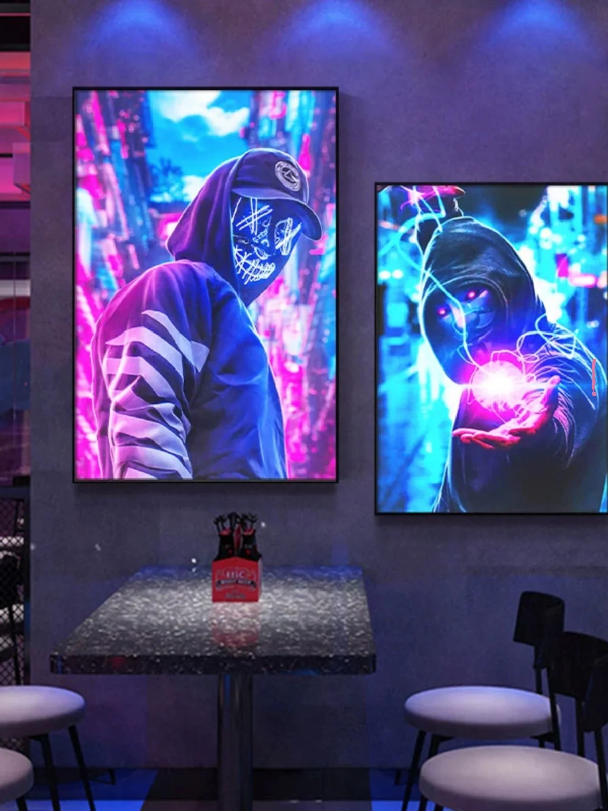 Bar Ballroom Mural Lamps Living Room Cyberpunk Future Technology Led Crystal Porcelain Wall Lamp Anime Home Decoration Appliance