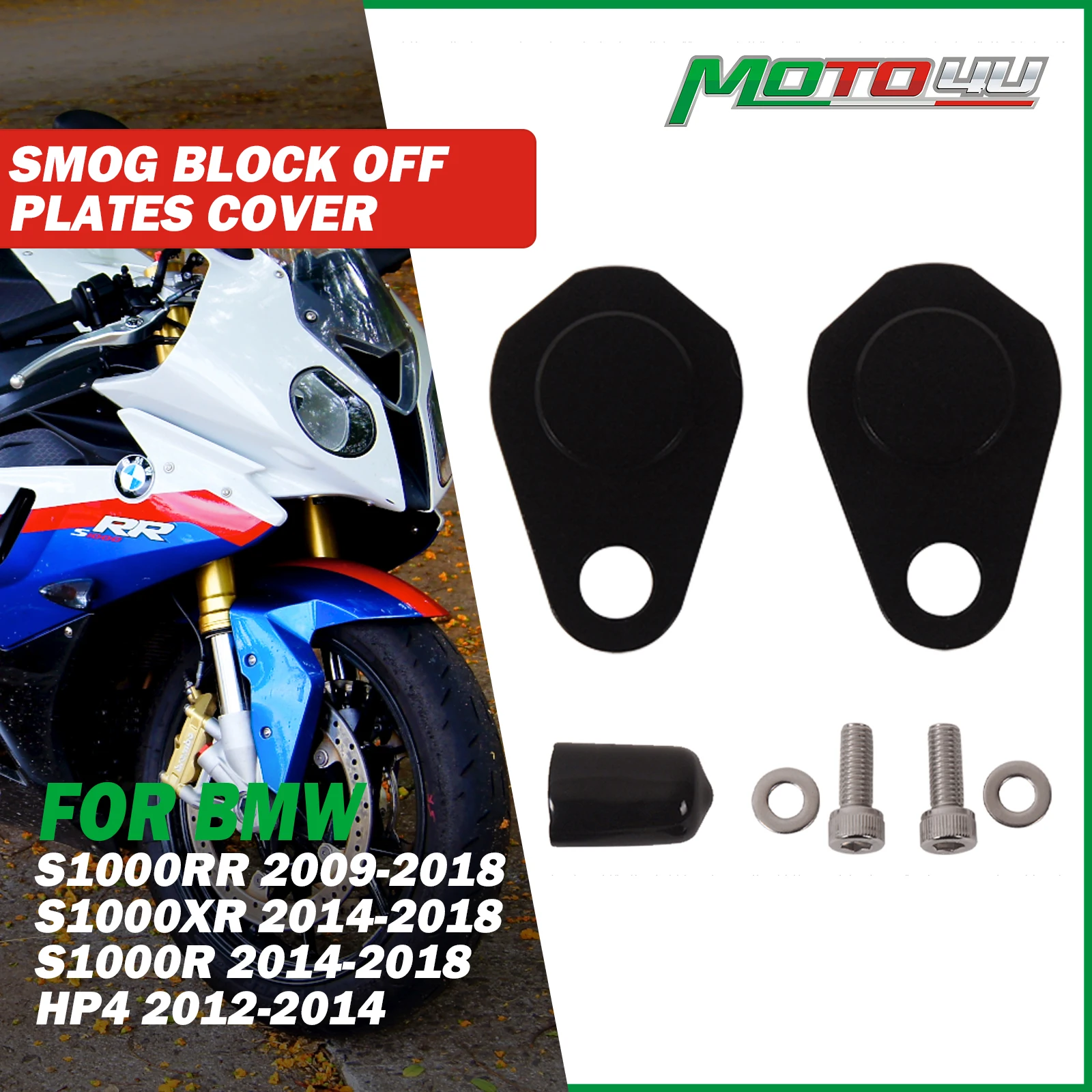 

For BMW S1000R 2014-2018 S1000RR 2009-2018 S1000XR Aluminum 2PCS Smog Block Off Plates Cover Fit Spacer Motorcycle Accessories