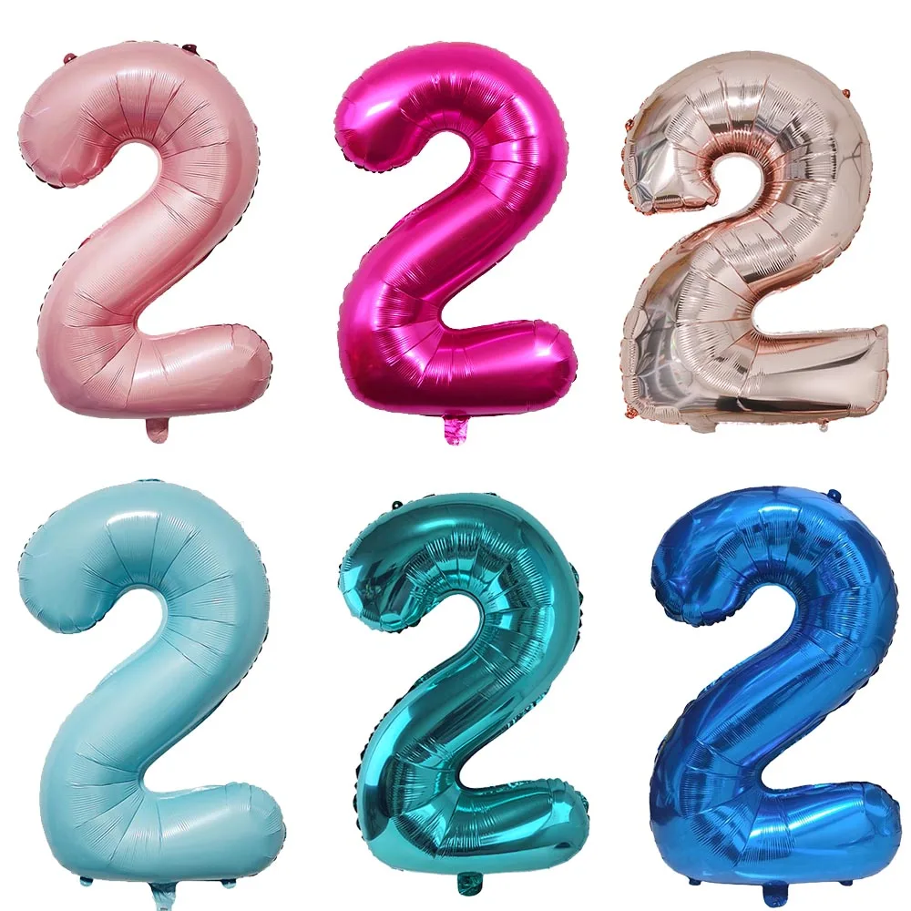 32 بوصة اللون أرقام كبيرة بالون 0 1 2 3 4 5 6 7 8 9 الوردي الأزرق عيد ميلاد الكرة أرقام العازبة بالونات الطرف الديكور #1