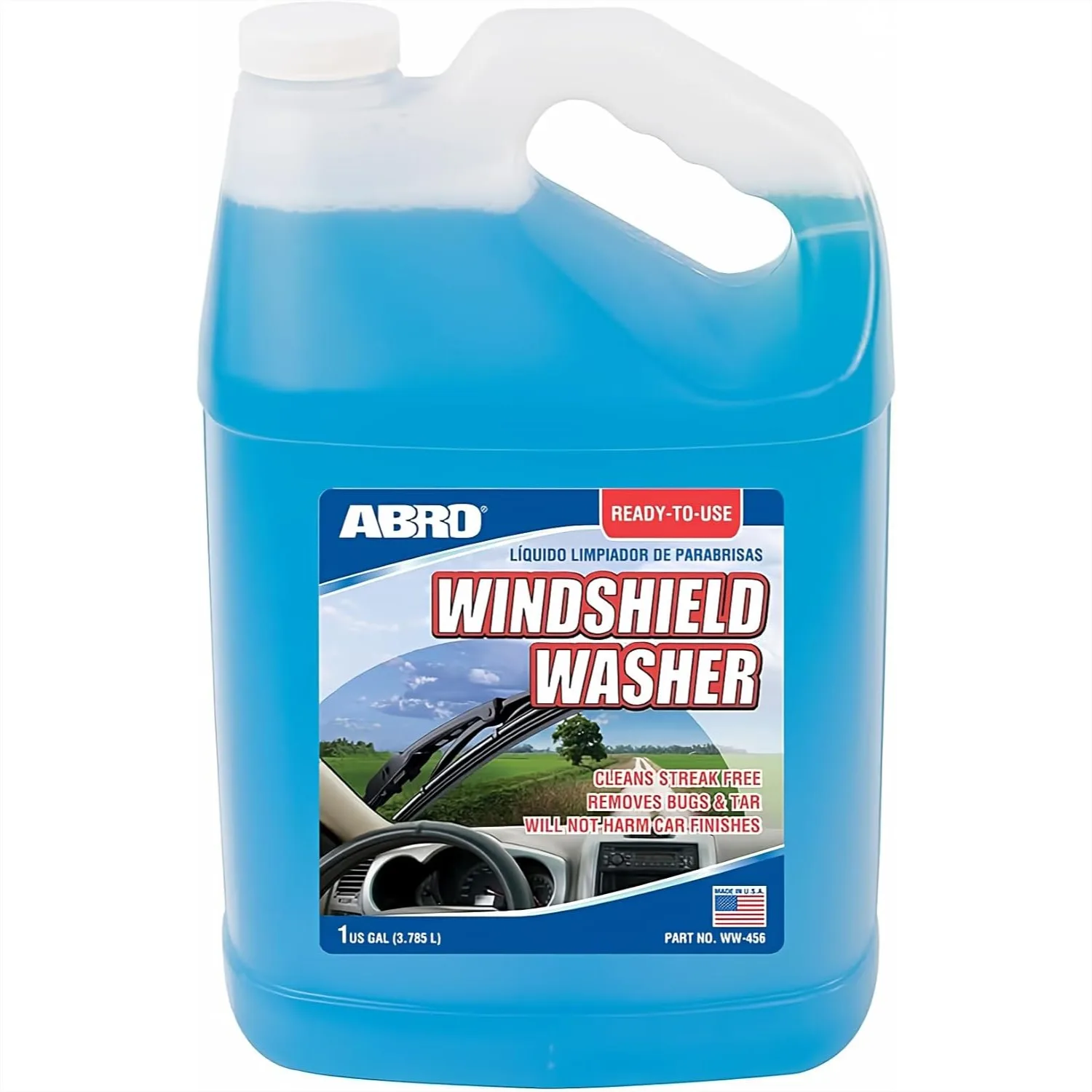 

Windshield Washer Fluid 1 Gallon Ready to Use Pre-Mixed for Streak-Free Cleaning with Bug & Tar Remover