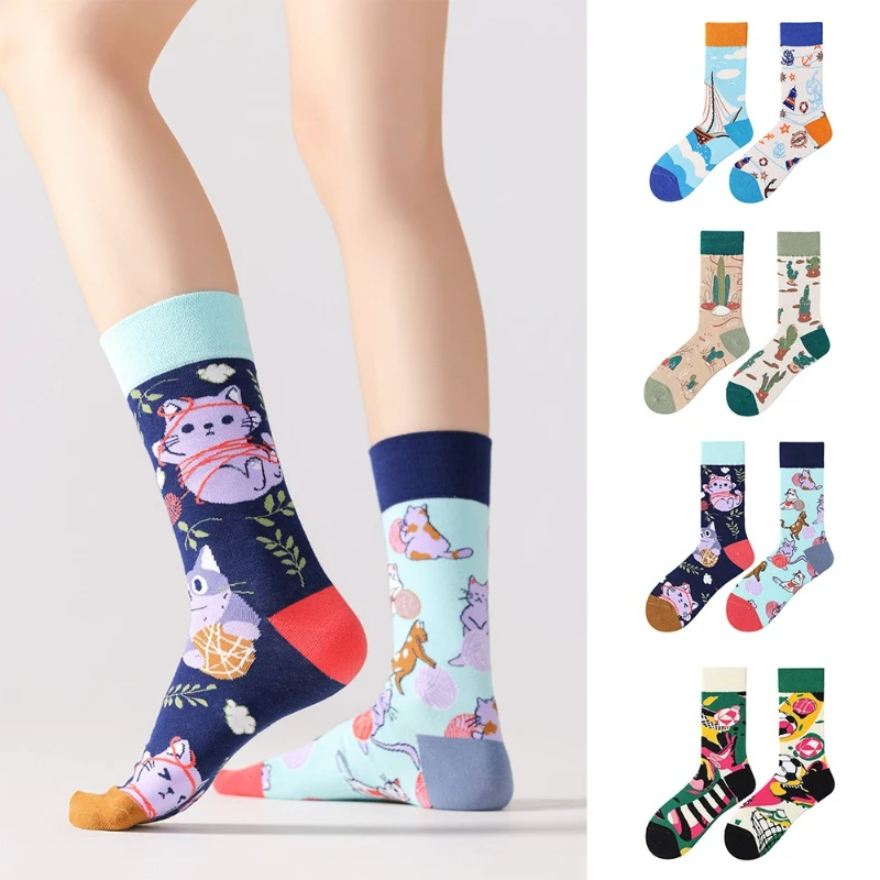 New original AB autumn and winter personalized mid tube combed cotton socks, trendy sports and casual socks