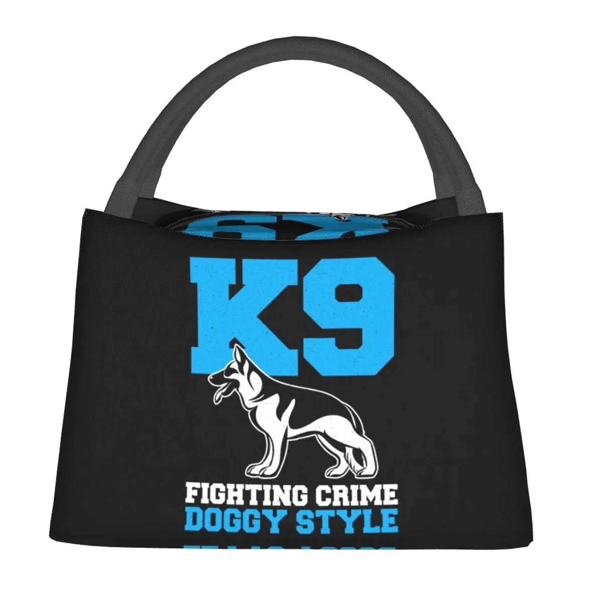 K9 Fighting Crime Police Officer German Shepherd Lunch Bags Bento Box Lunch Tote Picnic Bags Thermal Bag for Girl School