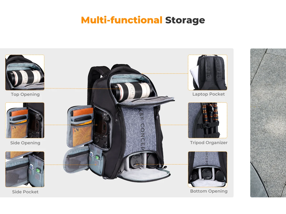 USA GEAR S17 Sac à dos Appareil Photo, support de trépied, compartiment pour PC, sac rangement accessoire intégré -voir description - Appareil Photo