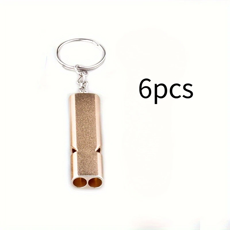 6pcs Dual-Frequency Survival Whistle - Lightweight Aluminum Alloy Outdoor EDC Equipment