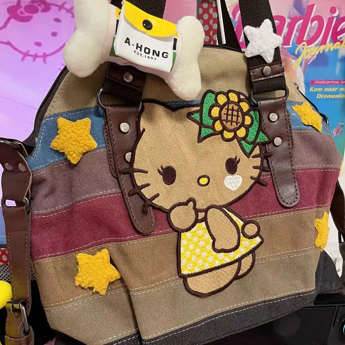 Czarna skórka Sanrio Hello Kitty torby nowy modny kobiety luksusowa torebka dużą pojemność torba na ramię Crossbody 2 tys. Milenijnych toreb