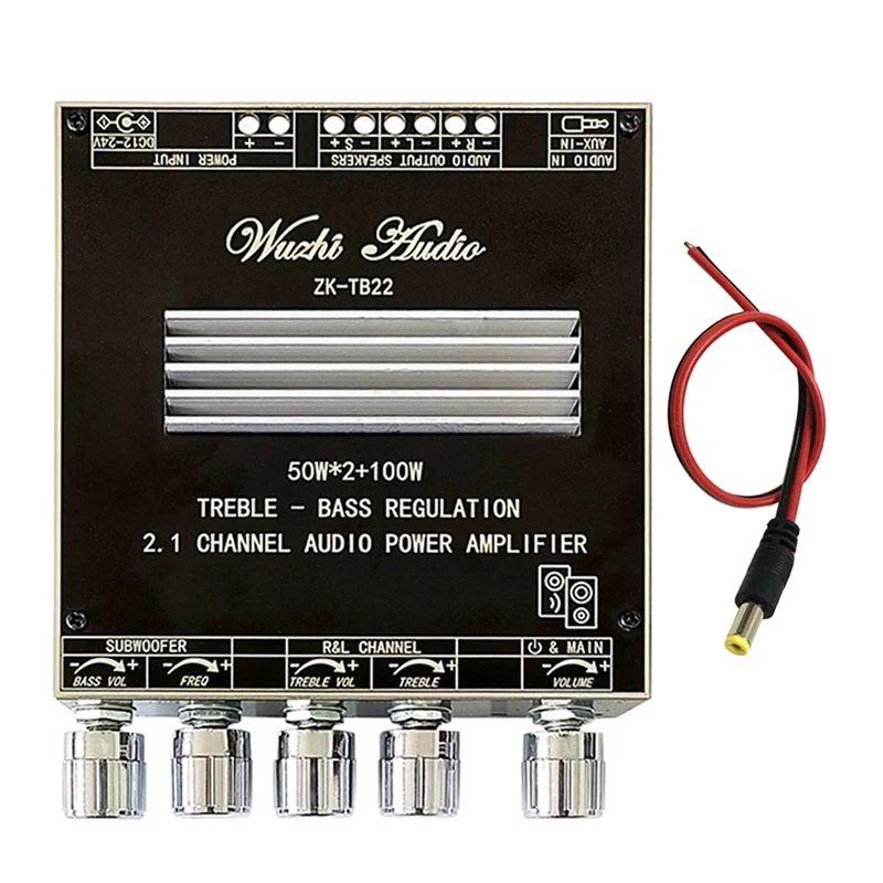 ZK-TB22 2.1 Channel Bluetooth 5.1 Amplifier Board With DIY Case+DC Cable TPA3116D2 Audio Module