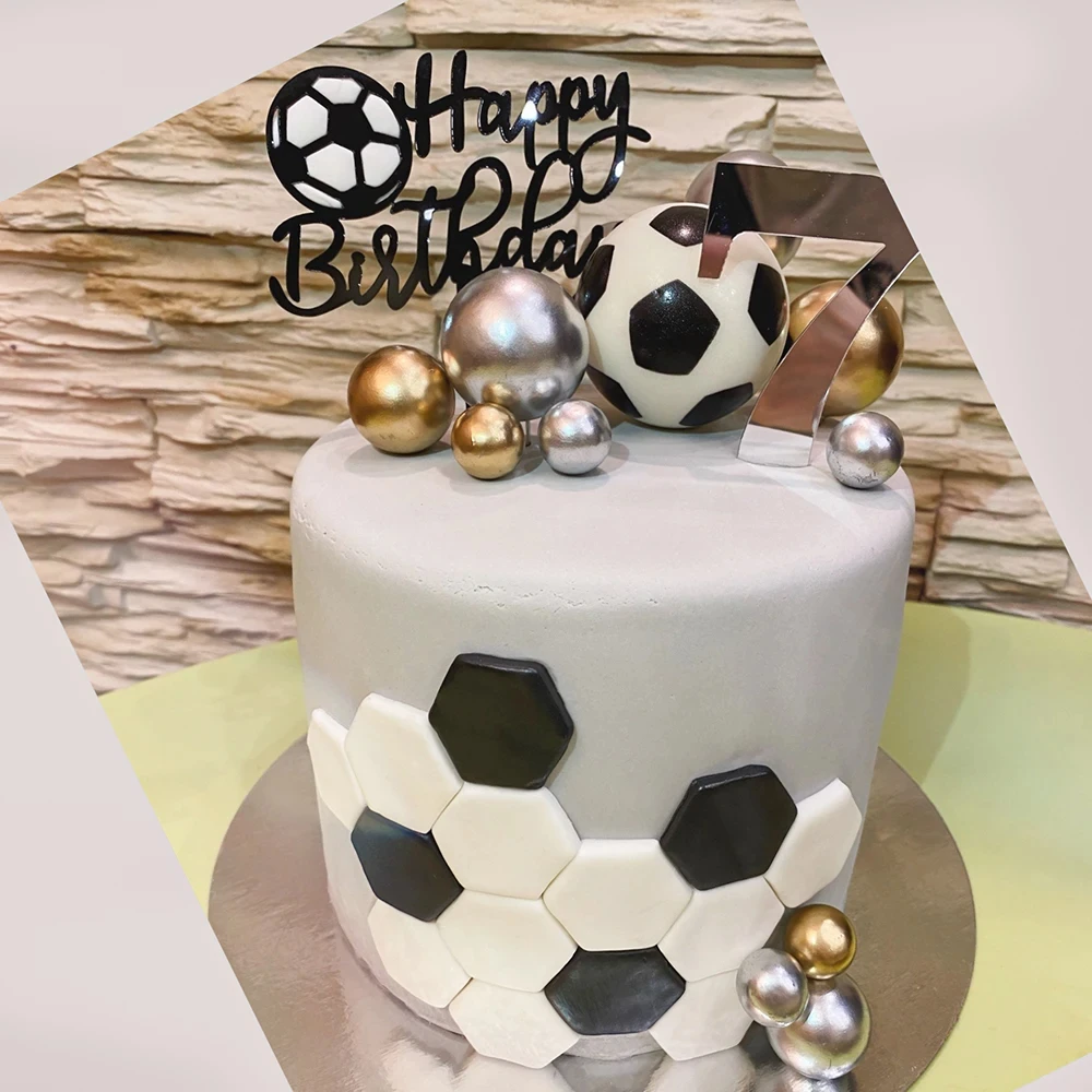 Decoración de banderas para cupcakes, suministros de fiesta de cumpleaños, temática de fútbol, pasión, feliz cumpleaños