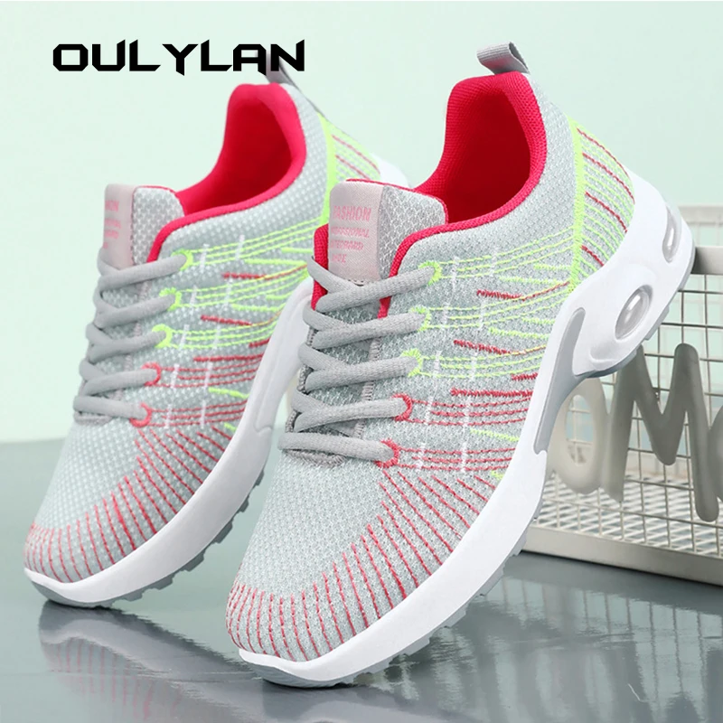 

2024 Spring Summer New Women's Shoes Single Shoes Breathable Soft Sole Air Cushioned Sports Shoes Size 36-41