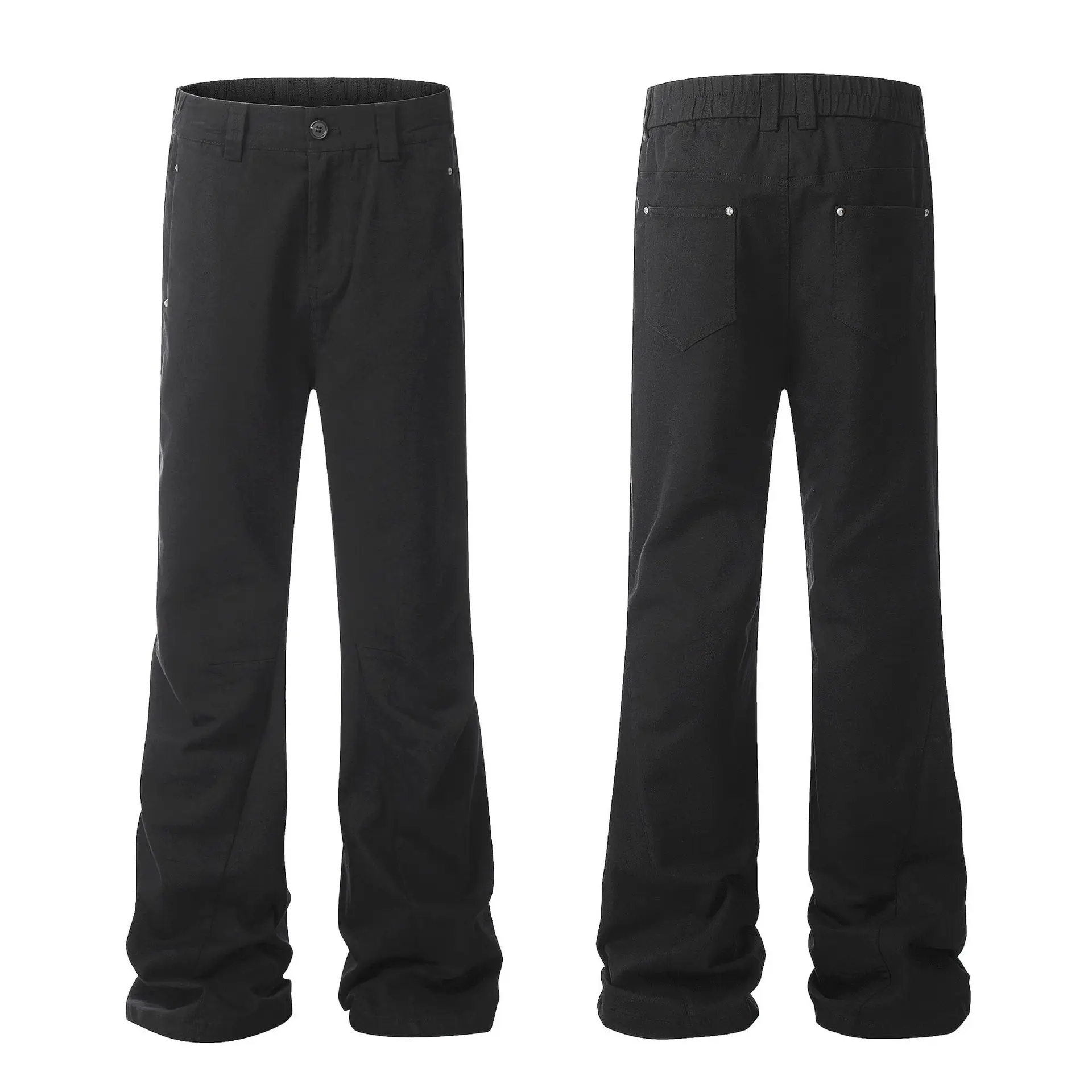 OR FL Trendy Brand Make Your Legs Look Longer Black 97 Cotton Women Casual Pants American Retro Cleanfit Solid Color Trousers