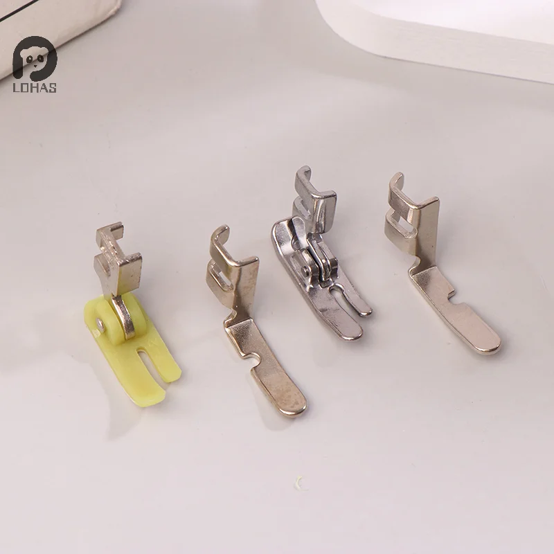 4Pcs Old Sewing Machine Zipper Presser Foot Set (Iron Presser Foot, Plastic Presser Foot, Left Hole And Right Hole Single Side)