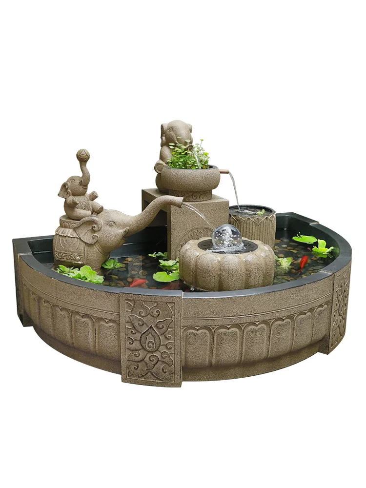 

Outdoor courtyard large fish pond flowing water ornament