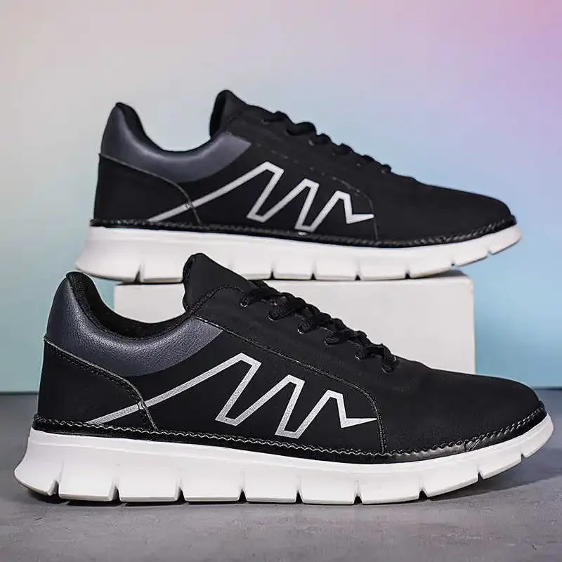 

Летняя мужская обувь с круглым носом Due To 34, черные вулканизированные ботинки, осенне-весенние кроссовки, комплект спортивной обуви, недорогие теннисные новинки