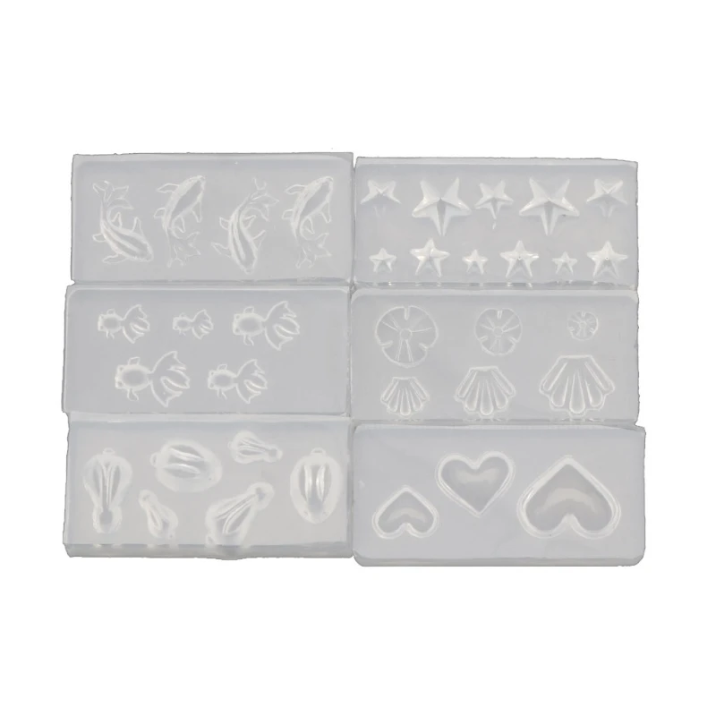 

MXME 6x формы для сережек из смолы в форме кролика, звезды, рыбы, ювелирные изделия, эпоксидные силиконовые формы