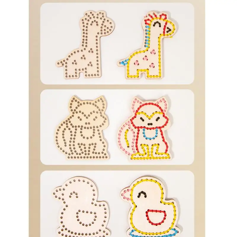 Veterkaarten Leuke naaikaarten Veterdieren Kleurherkenning Speelgoed Kinderen Stille tijd Activiteiten Fijne motoriek Speelgoed Roadtrip