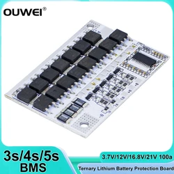 3s/4s/5s BMS 100a 3.7V 12 v16.8v 21V Li-ion Lmo ternario circuito di protezione della batteria al litio Li-polimero Balance Charging