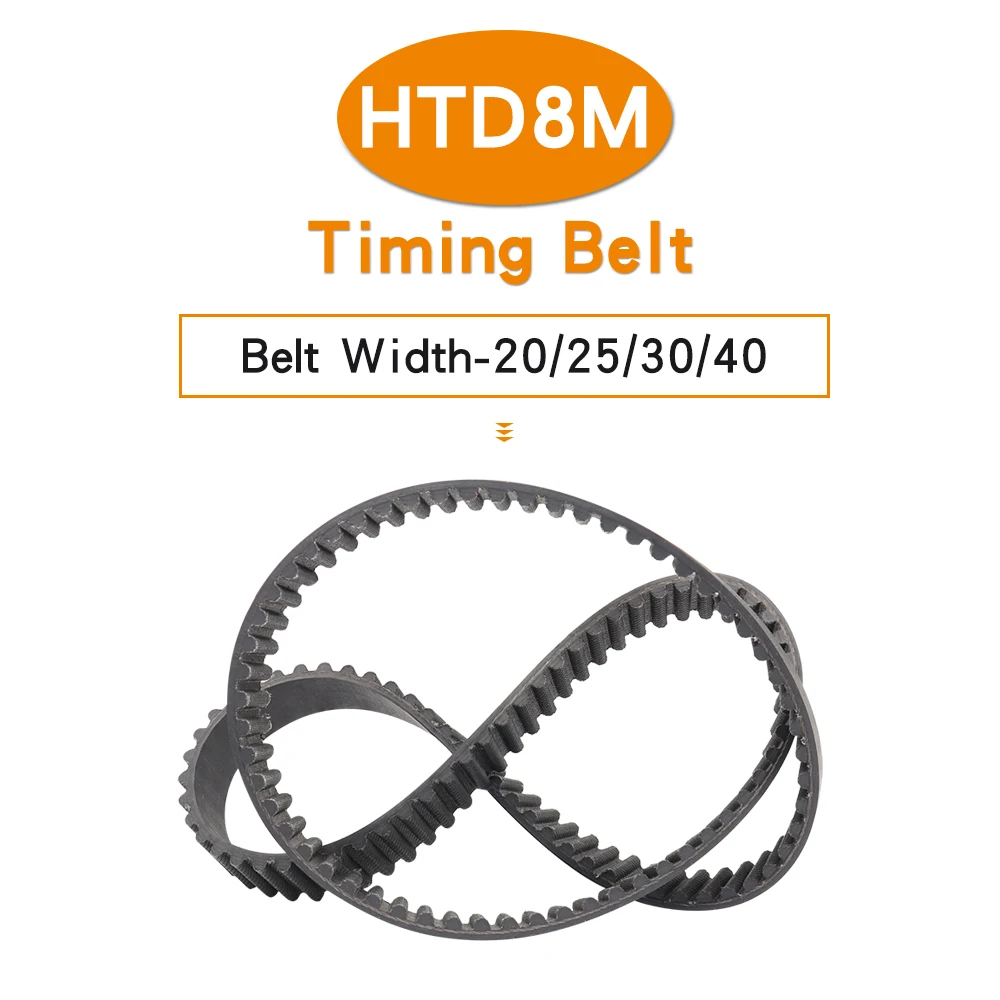 

Toothed Belt HTD8M-2392/2400/2440/2480/2488/2504/2520/2536/2560/2584 Teeth Pitch 8 mm Rubber Machine Belt Width 20/25/30/40 mm