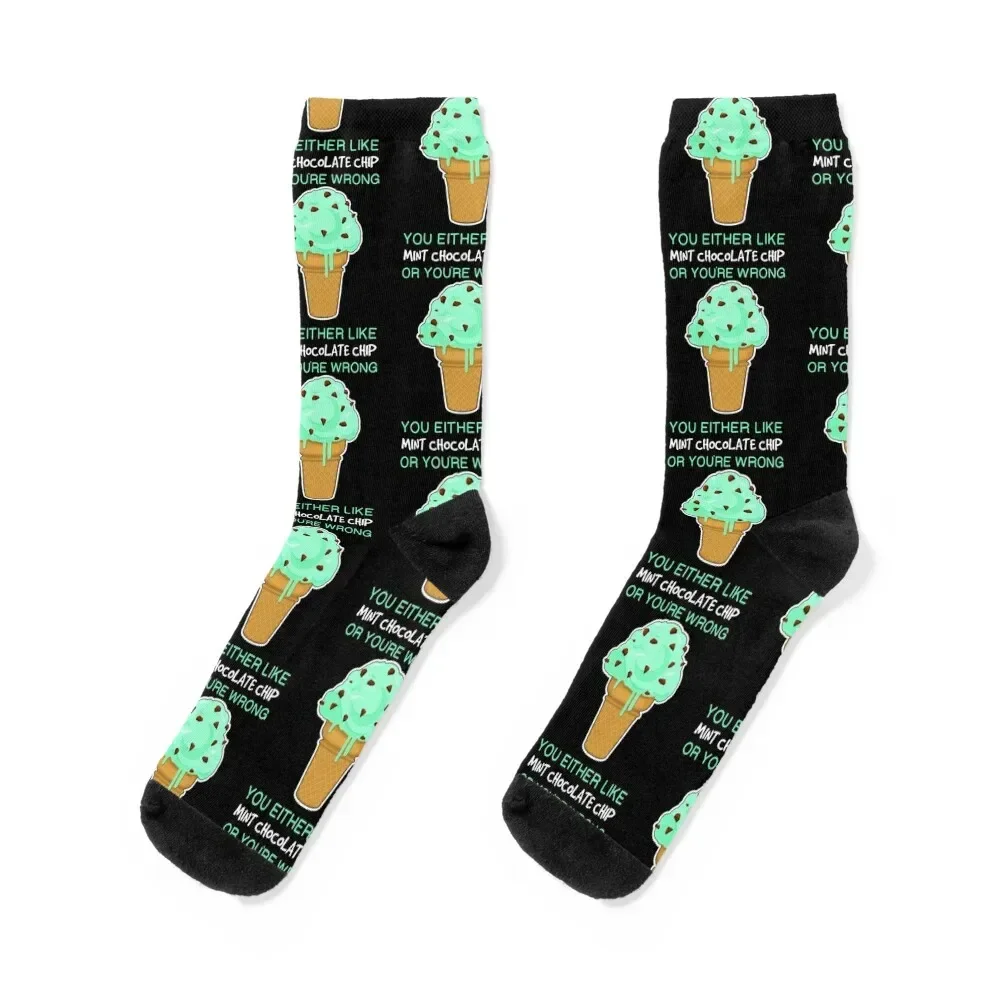 You’re Wrong Ice Cream Lover Quote Mint Chocolate Chip print Socks winter gifts Thermal man winter ankle Socks Men's Women's