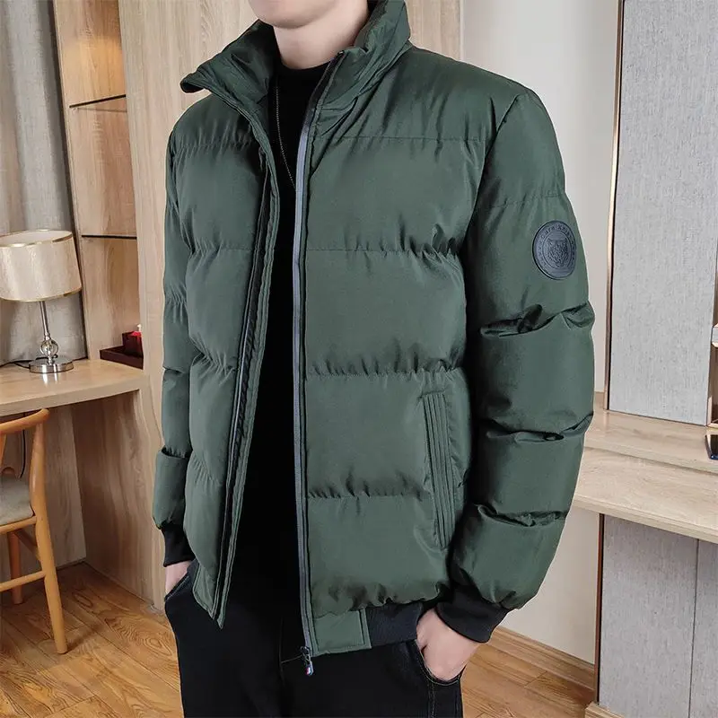 

Men's Thiened down Cotton Jaet Winter Casual Youth Outerwear Faionable Versatile Cotton Coat Top Knot Element