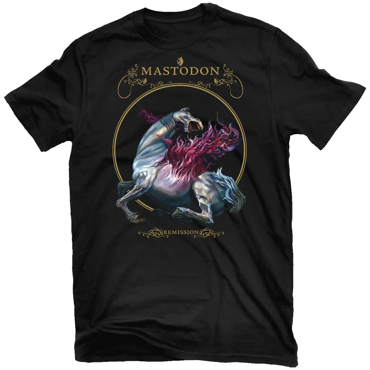 Camiseta gráfica Mastodon Remission Band, 100% algodón, cuello redondo, informal, unisex, camiseta de verano