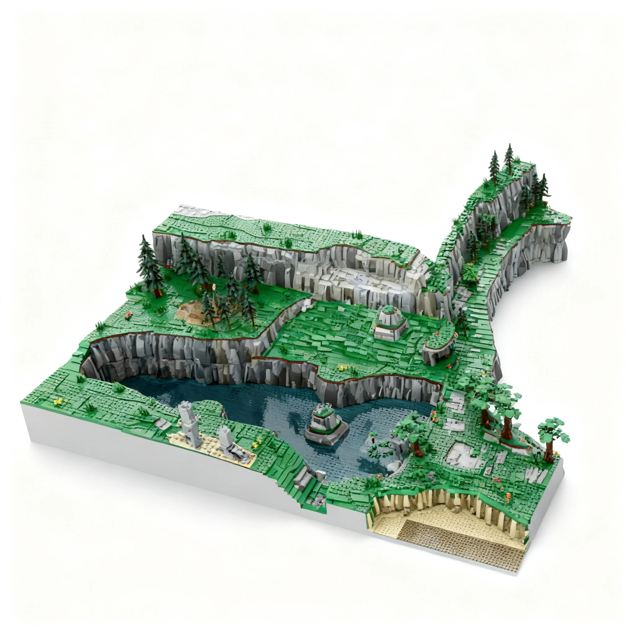 9447pcs MOC Cliff Bokoblin Camp - BoTW The Great Plateau Module V Zelda Model Building Blocks Christmas Gift Toys Construction