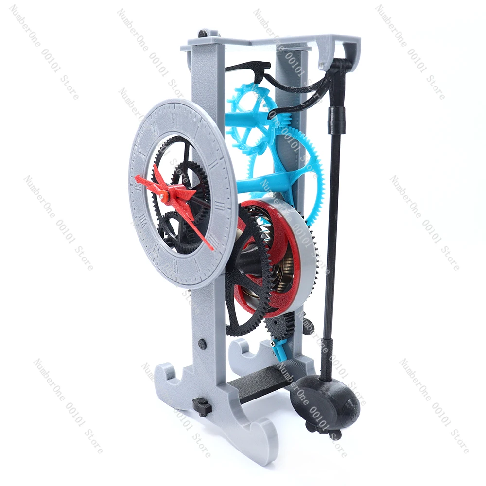 Pendulum Clock Model 3D Printing Mechanical Clock DIY Technology Small Production, Clockwork Power Gear Pendulum Principle Clock