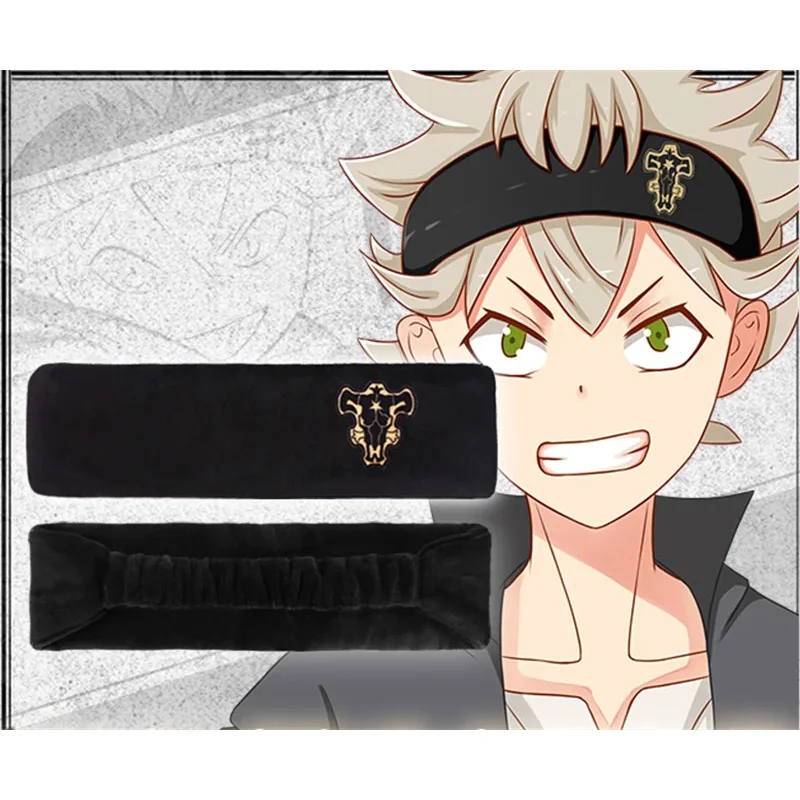 Anime trébol negro Cosplay Emperador Logo diadema Asta Yuno cabeza disfraz banda para la cabeza accesorios de cosplay