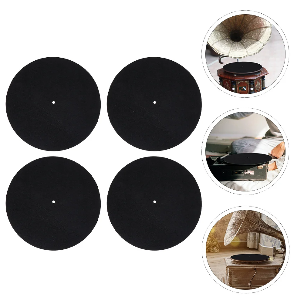 4 шт., защитный коврик для виниловых пластинок, фетровый материал, антистатический коврик для дисков для проигрывателей проигрывателей, защитная накладка для дисков