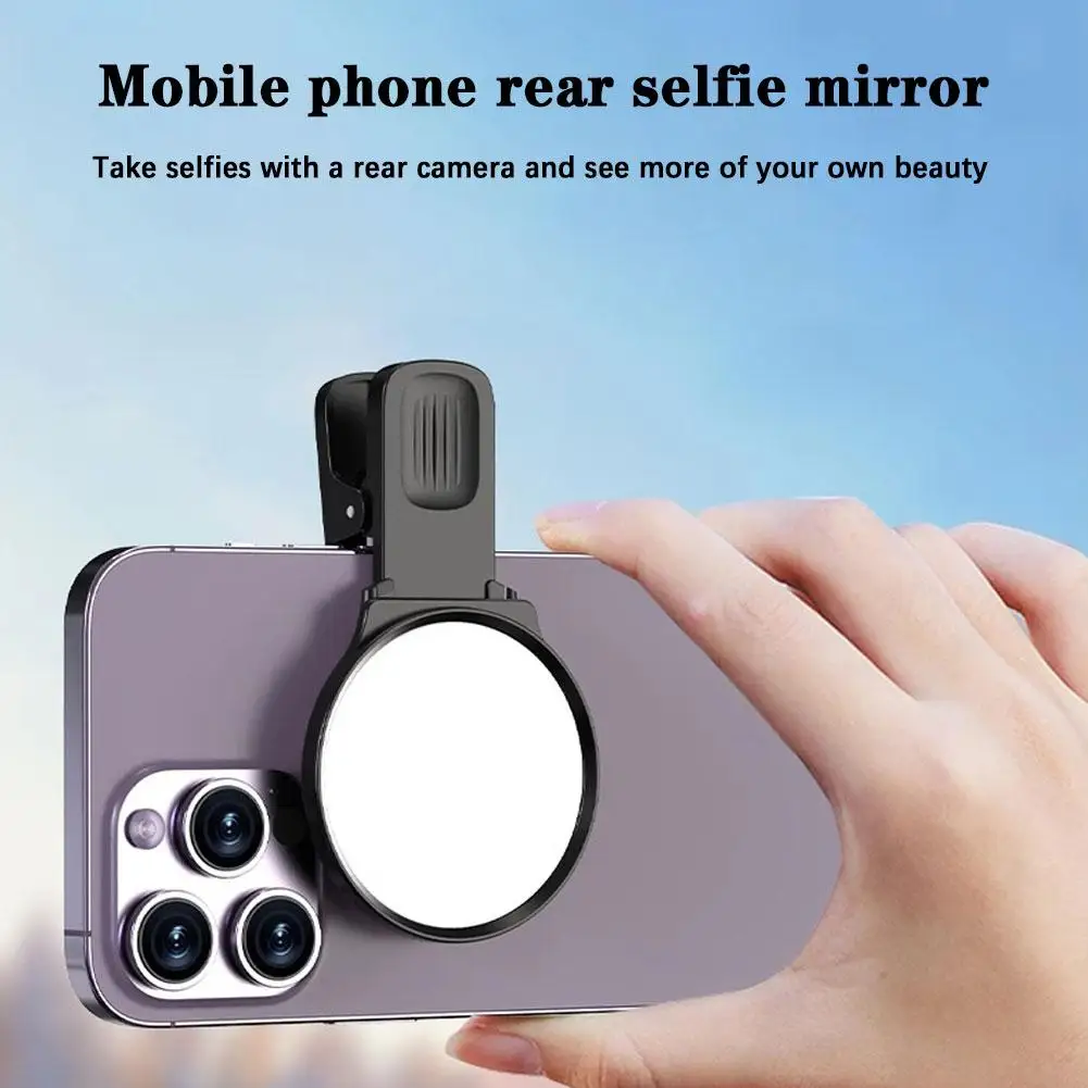 Cell Phone Camera Mirror Reflection Shooting Clip For All Phone Reflection Clip Rear Lens Selfie Reflector Mirror With B J3s7