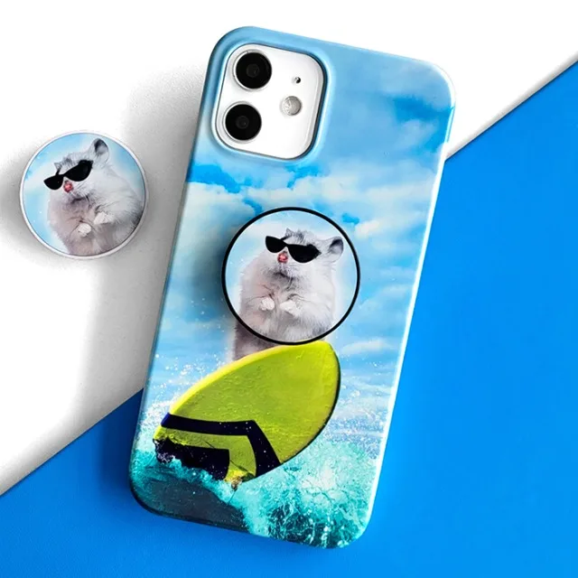 

INS Surfing Cool Cat Phone Case for iPhone 17 16 15 14 13 12 11 Air Pro Max X XS XR XSMax 7 8 Plus Glossy Film Hard PC Cover